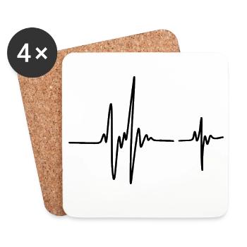 Heartbeat - Rhythm of Life - Coasters (set of 4) - white - Front