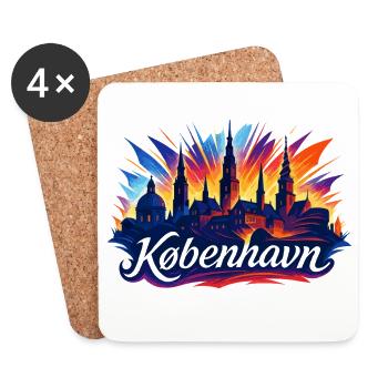 Kopenhagen Hauptstadt Dänemark cool Geschenk - Untersetzer (4er-Set) - Weiß - Vorne