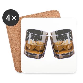 Sounding whisky glasses - Coasters (set of 4) - white - Front