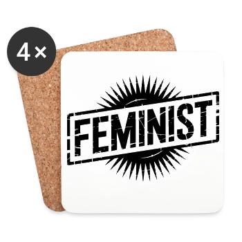 Feminist - Feminism Logo T-Shirt - Coasters (set of 4) - white - Front