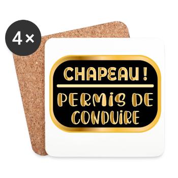 Driver's License Hat - Coasters (set of 4) - white - Front