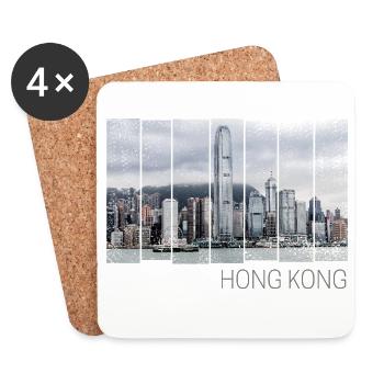 Hong Kong Island Skyline Vintage Panorama Souvenir - Untersetzer (4er-Set) - Weiß - Vorne
