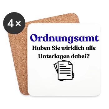 Ordnungssamt Blau Typo - Coasters (set of 4) - white - Front