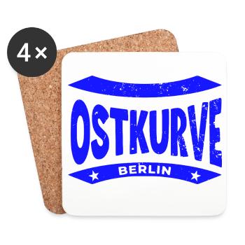 Berlin Stadium Ostkurve, Hoodie, Shirt, Cap - Coasters (set of 4) - white - Front