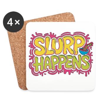 Ramen Slurp Happens Japanese Food Noodle Bowl - Untersetzer (4er-Set) - Weiß - Vorne