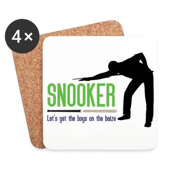 Snooker – Lasst uns die Jungs auf die Bühne bringen - Untersetzer (4er-Set) - Weiß - Vorne