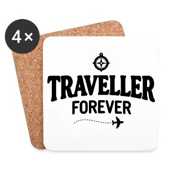 Reisender für immer - Voyageur pour toujours - Dessous de verre (lot de 4) - blanc - Devant