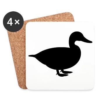 Ente - Untersetzer (4er-Set) - Weiß - Vorne