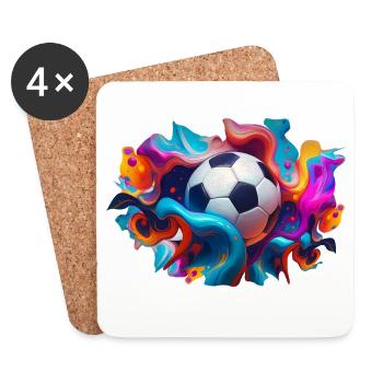 Colorful Soccer | Soccer Players - Coasters (set of 4) - white - Front