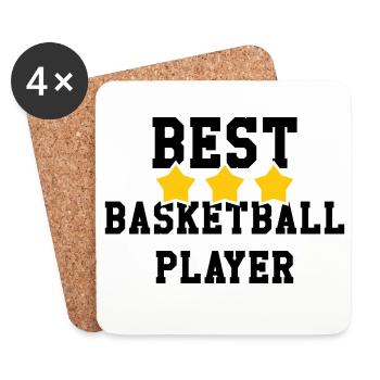 Meilleur basketteur du monde – champion sportif  - Dessous de verre (lot de 4) - blanc - Devant