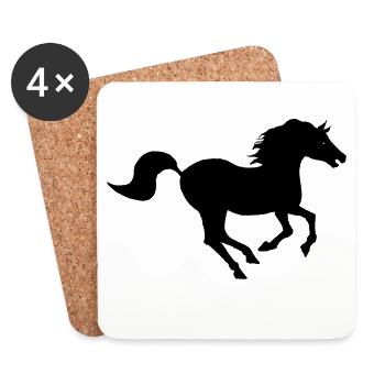 Cheval Noir création de Louis RUNEMBERG Adagp  - Dessous de verre (lot de 4) - blanc - Devant