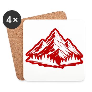 Mountains Nature Symbol - Coasters (set of 4) - white - Front