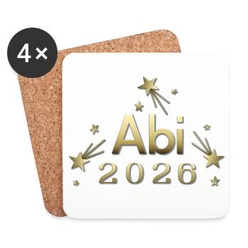 Abi 2026 golden Abi Design Abitur Matura 2026 - Coasters (set of 4) - white - Front