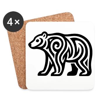 Just a Black Bear #1 / JustN-imal - Coasters (set of 4) - white - Front