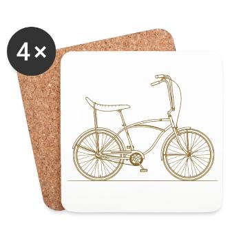 Vintage Bonanza Bicycle Silhouette 80s 90s - Coasters (set of 4) - white - Front