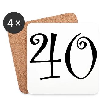 40. 40 YEARS. 40th ANNIVERSARY. 40 YEARS ANNIVERSARY. - Coasters (set of 4) - white - Front