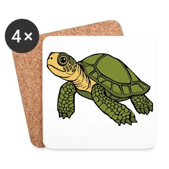Tortue Tortues - Dessous de verre (lot de 4) - blanc - Devant
