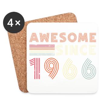 1966 Retro Lines Anniversary Design - Coasters (set of 4) - white - Front