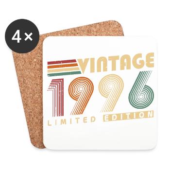 Vintage 1996 Jahrgang Geburtstagsgeschenk - Untersetzer (4er-Set) - Weiß - Vorne