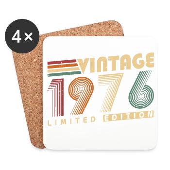 Vintage 1976 Vintage Birthday Gift - Coasters (set of 4) - white - Front