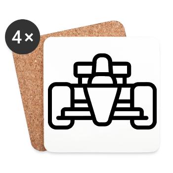 Race Car - Coasters (set of 4) - white - Front