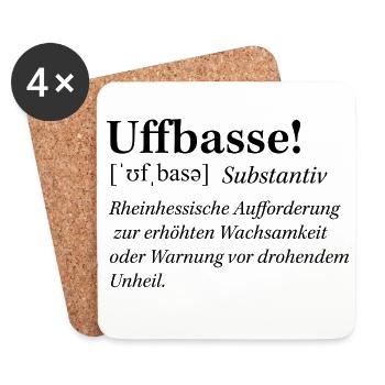 Mundart_Uffbasse - Dessous de verre (lot de 4) - blanc - Devant