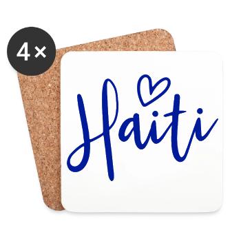 Cœur Haïti Les Femmes Aiment Haïti - Dessous de verre (lot de 4) - blanc - Devant