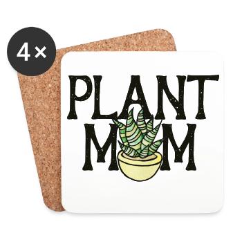 Pot à fleur de maman de plantes - Dessous de verre (lot de 4) - blanc - Devant