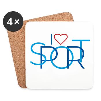 i_love_sport - Coasters (set of 4) - white - Front