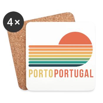 Porto, Portugal - Dessous de verre (lot de 4) - blanc - Devant