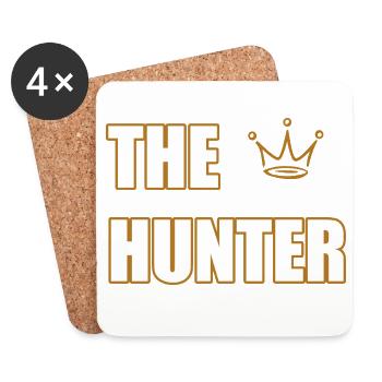 THE HUNTER – Bold Outdoor & Hunting Statement  - Untersetzer (4er-Set) - Weiß - Vorne