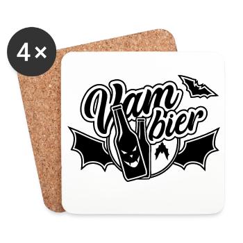 Vam Beer, Beer, Vampier - Dessous de verre (lot de 4) - blanc - Devant