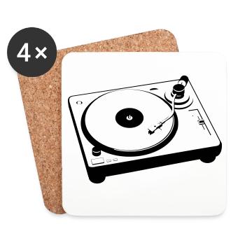DJ Platine Platine - Dessous de verre (lot de 4) - blanc - Devant