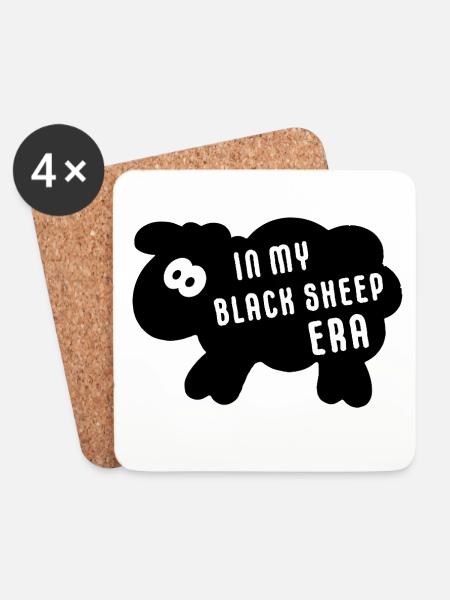 In My Black Sheep Era – Minimalistischer Spruch - Untersetzer (4er-Set) - Weiß