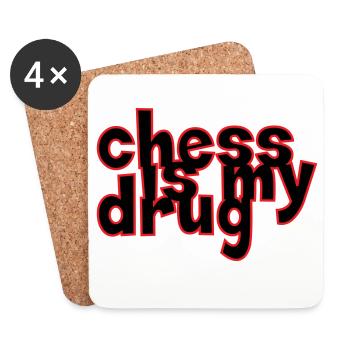 Addict aux Échecs Chess is my Drug - Coasters (set of 4) - white - Front