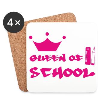 Queen of the Schoolyard: Girly Design Crowned - Coasters (set of 4) - white - Front