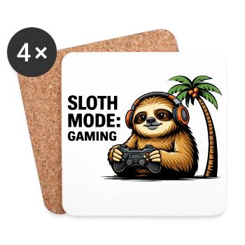 Palm Gamer Faultier - Untersetzer (4er-Set) - Weiß - Vorne