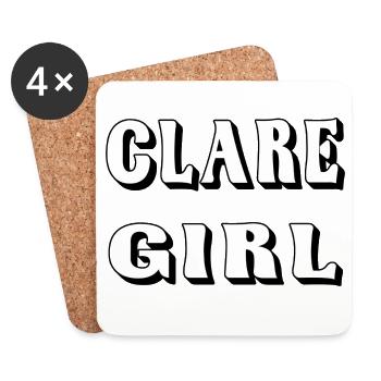 Clare Girl – County Clare Design - Coasters (set of 4) - white - Front