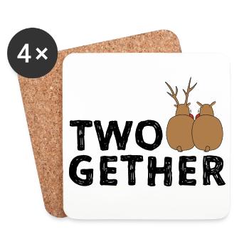 TWOGETHER - Untersetzer (4er-Set) - Weiß - Vorne