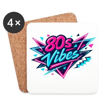 80s Vibes Neon Retro - Coasters (set of 4) - white - Front