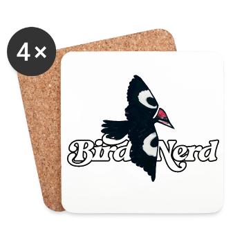 Bird Nerd Logo Tee - Coasters (set of 4) - white - Front