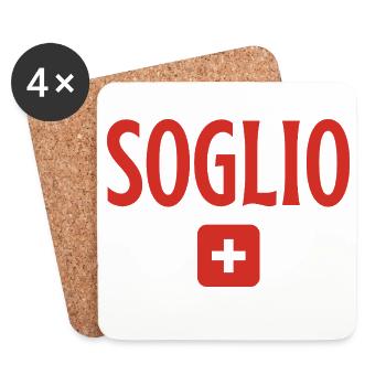 Soglio Switzerland Flag - Coasters (set of 4) - white - Front