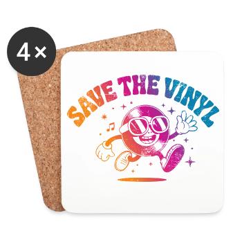 Save the Vinyl DJ Musik - Untersetzer (4er-Set) - Weiß - Vorne
