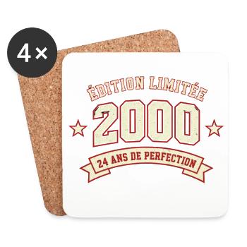 Édition limitée 2000 - 24 ans de perfection - Dessous de verre (lot de 4) - blanc - Devant