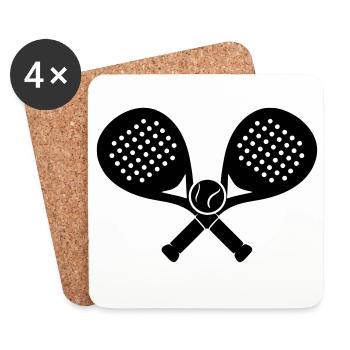Padel_raquette_croises - Dessous de verre (lot de 4) - blanc - Devant