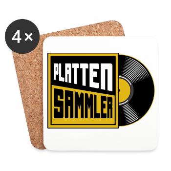 Platten Sammler Vinyl Liebhaber - Untersetzer (4er-Set) - Weiß - Vorne