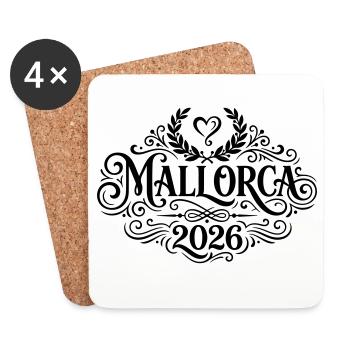 Majorque 2026 - Dessous de verre (lot de 4) - blanc - Devant
