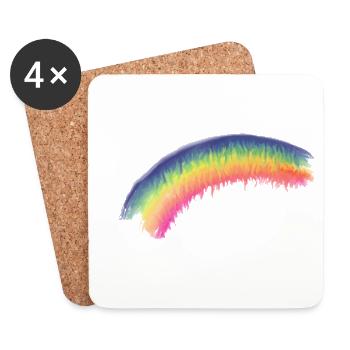 Rainbow Brush Sheet - Coasters (set of 4) - white - Front