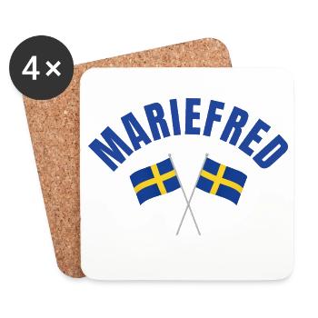 Mariefred Swedish Flags - Coasters (set of 4) - white - Front
