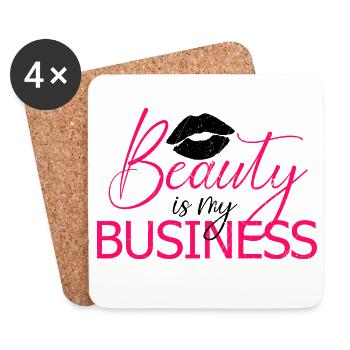 Beauty is My Business Maquilleuse MUA Salon - Dessous de verre (lot de 4) - blanc - Devant